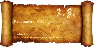 Kelemen Zója névjegykártya